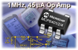 Miniaturní operační zesilovače Microchip