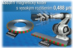 AS5311 - lineární magnetický kodér s vysokým rozlišením 0,488 µm