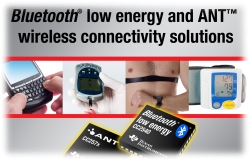 Low-power Bluetooth a procesory pro sítě ANT