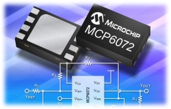 Nízkopříkonové a precizní operační zesilovače Microchip