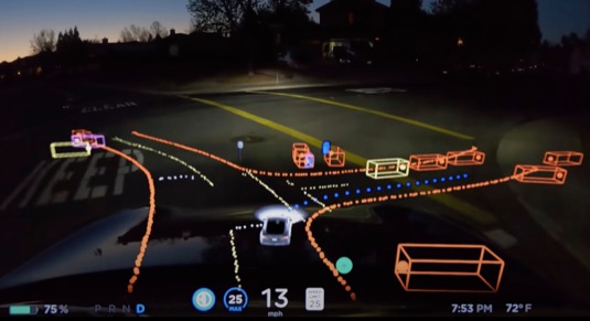 auto tesla full self driving robotické řízení autopilot