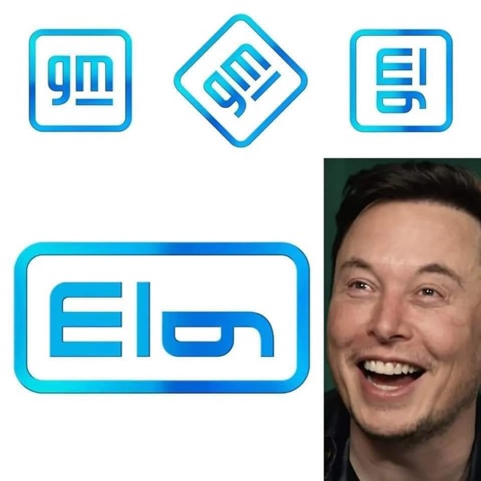 auto GM nové logo Elon Musk